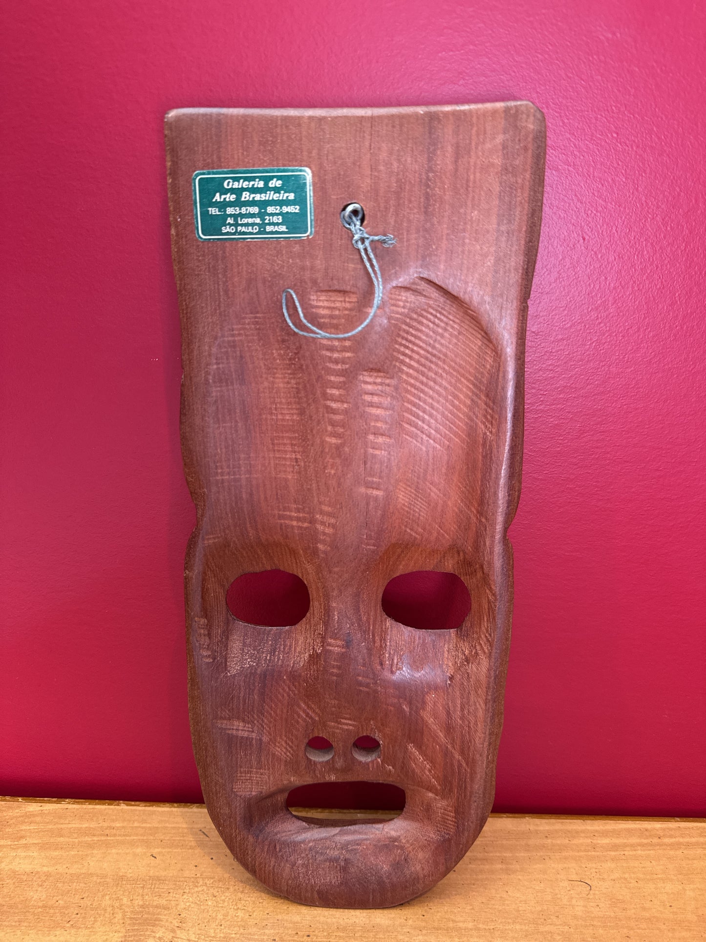 African Art Mask Sao Paolo Brasil Hand Carved Large