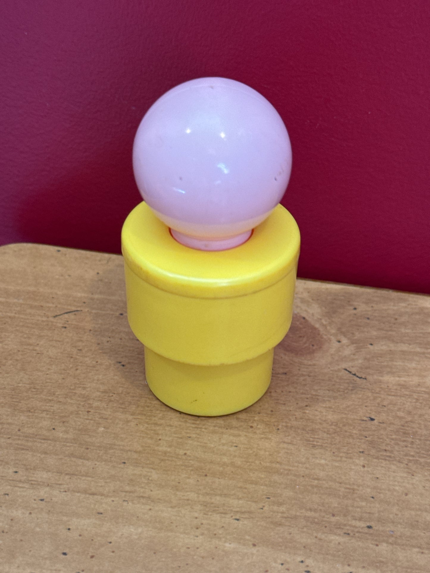 Vintage Fisher Price Jumbo XL Little People 3.5" Bath Toy 1974 Yellow