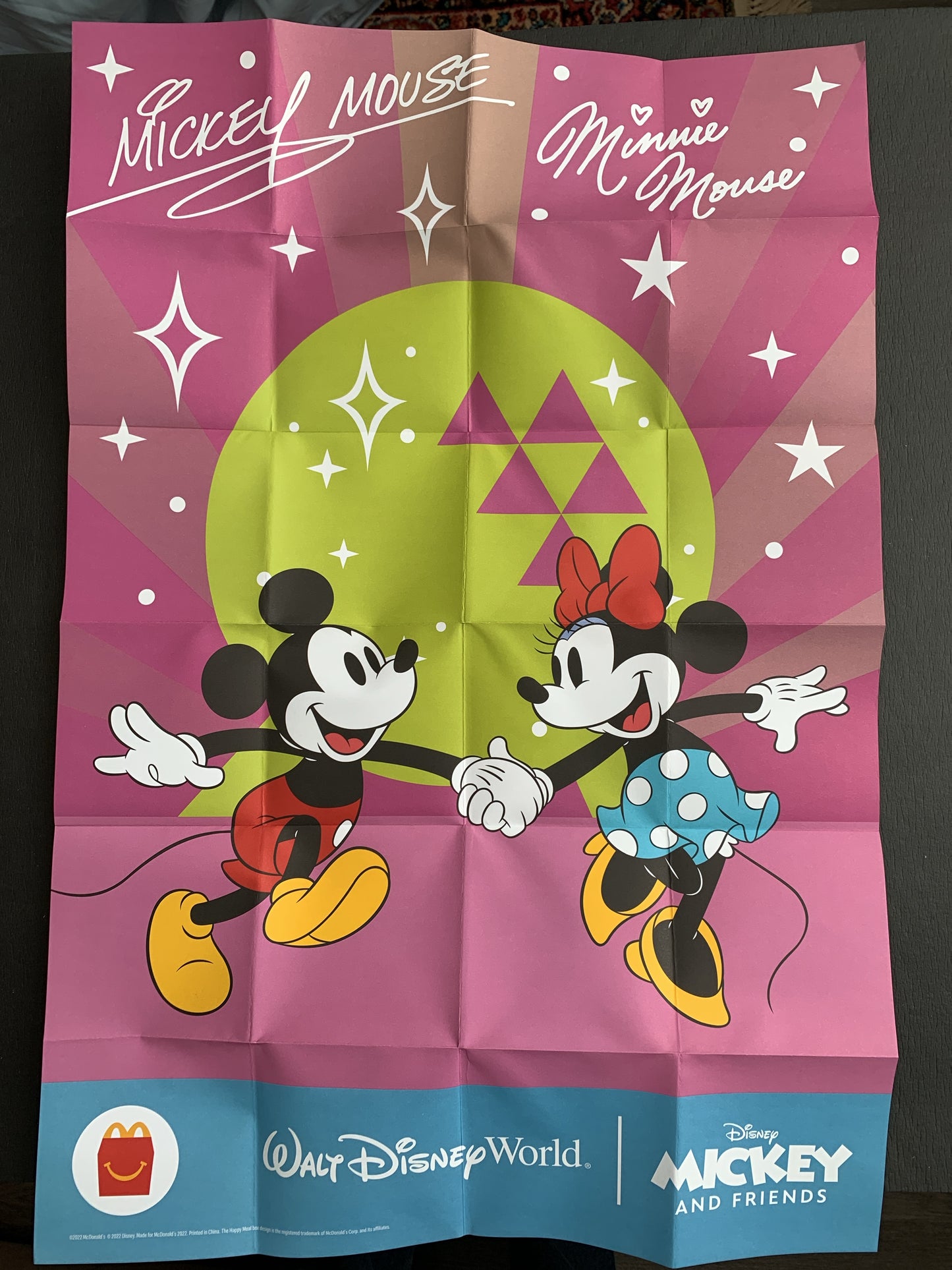 2022 Disney Mickey and Minnie at Epcot Poster Happy Meal from McDonalds