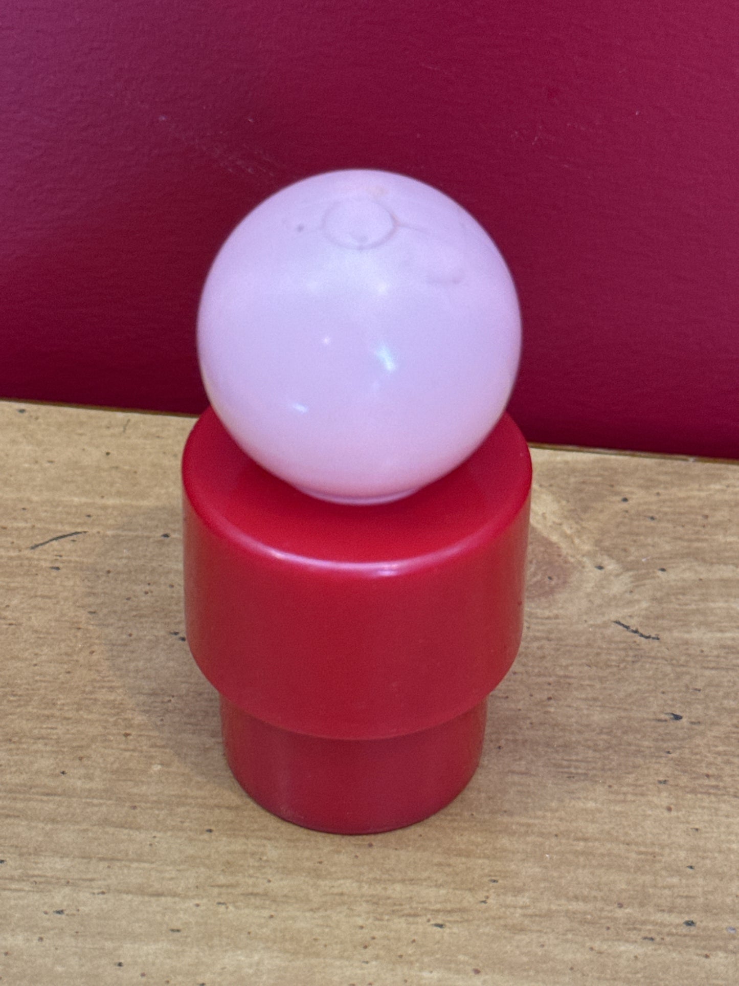 Vintage Fisher Price Jumbo XL Little People 3.5" Bath Toy 1974 Red