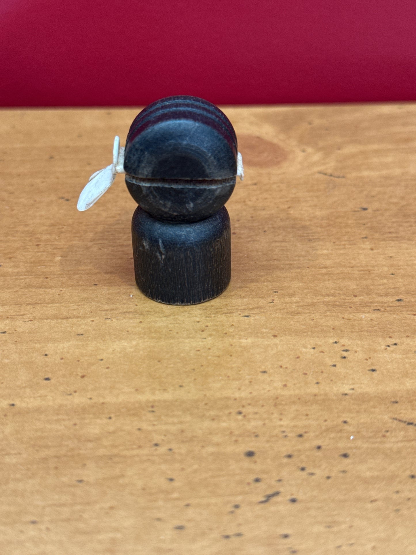 Rare Vintage 1960s Fisher Price Little People Wooden Black Dog White Floppy Ear - Ear Missing