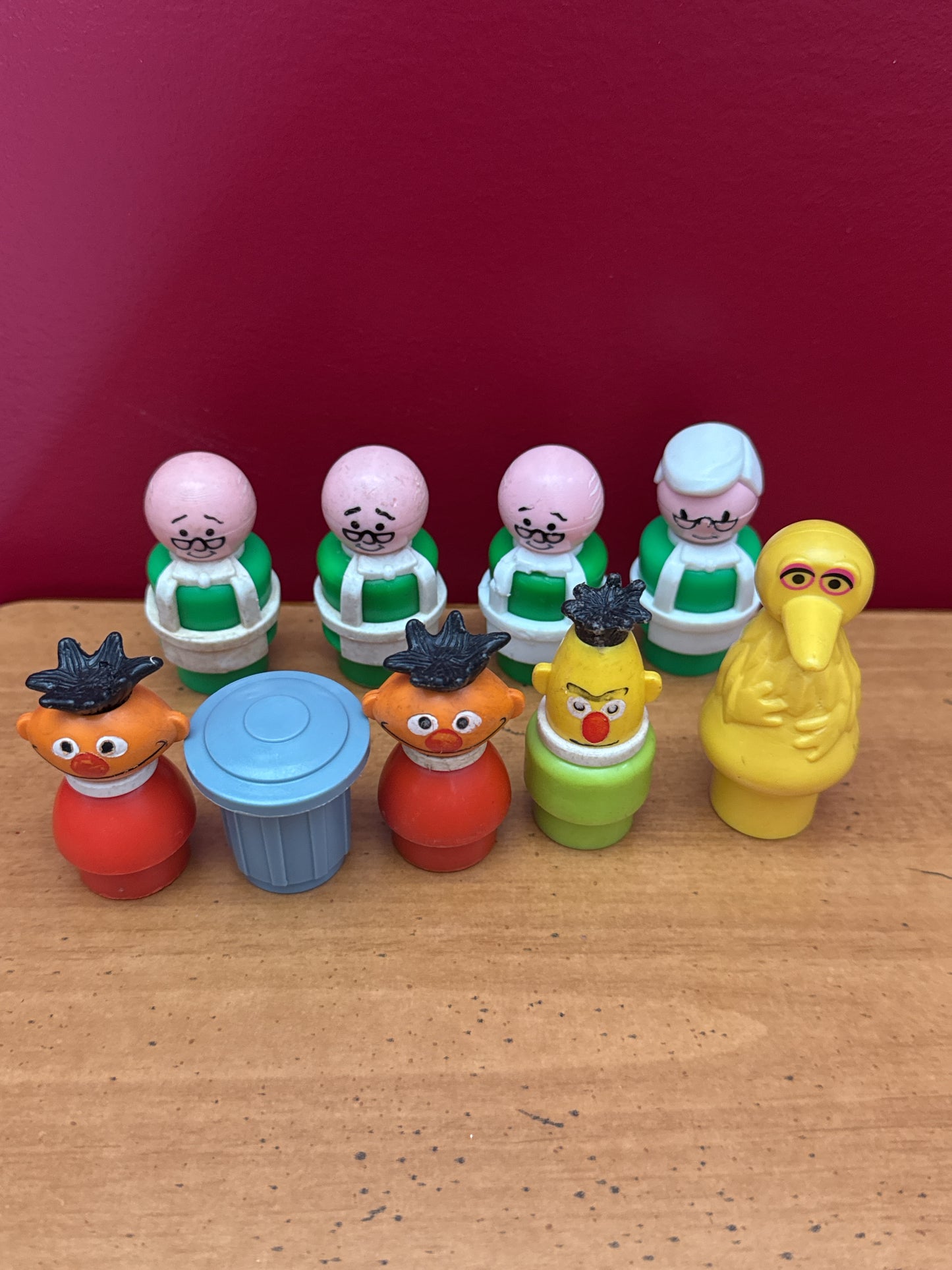 Sesame Street Fisher Price Little People Set of 9 1970s Vintage Figures