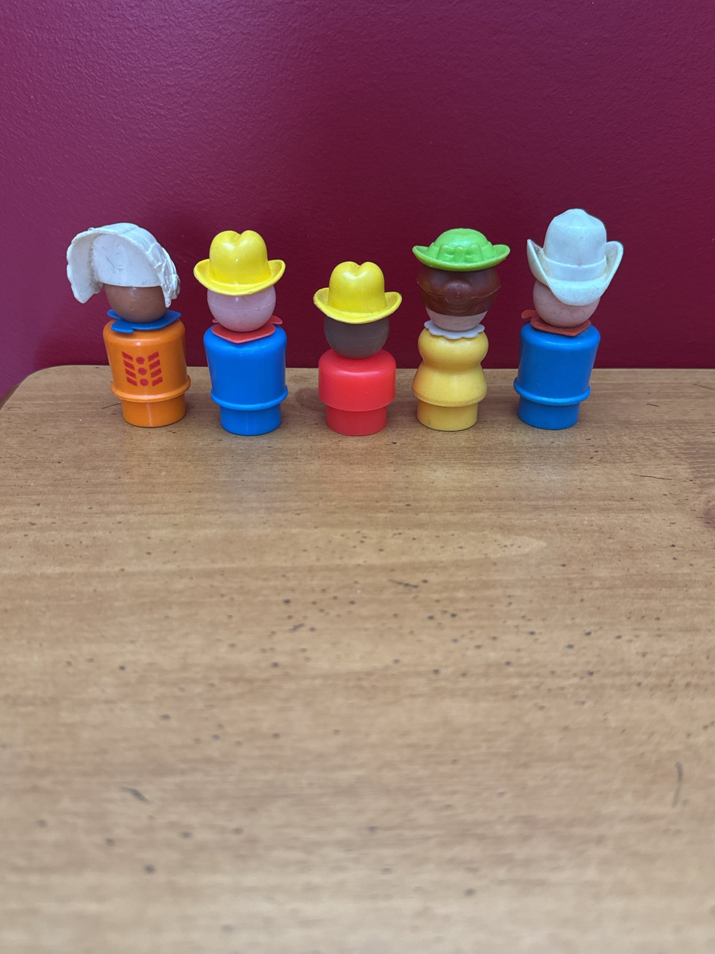 Vintage Fisher Price Little People Indian Chief, Cowboys and Cowgirl 5 Piece Set