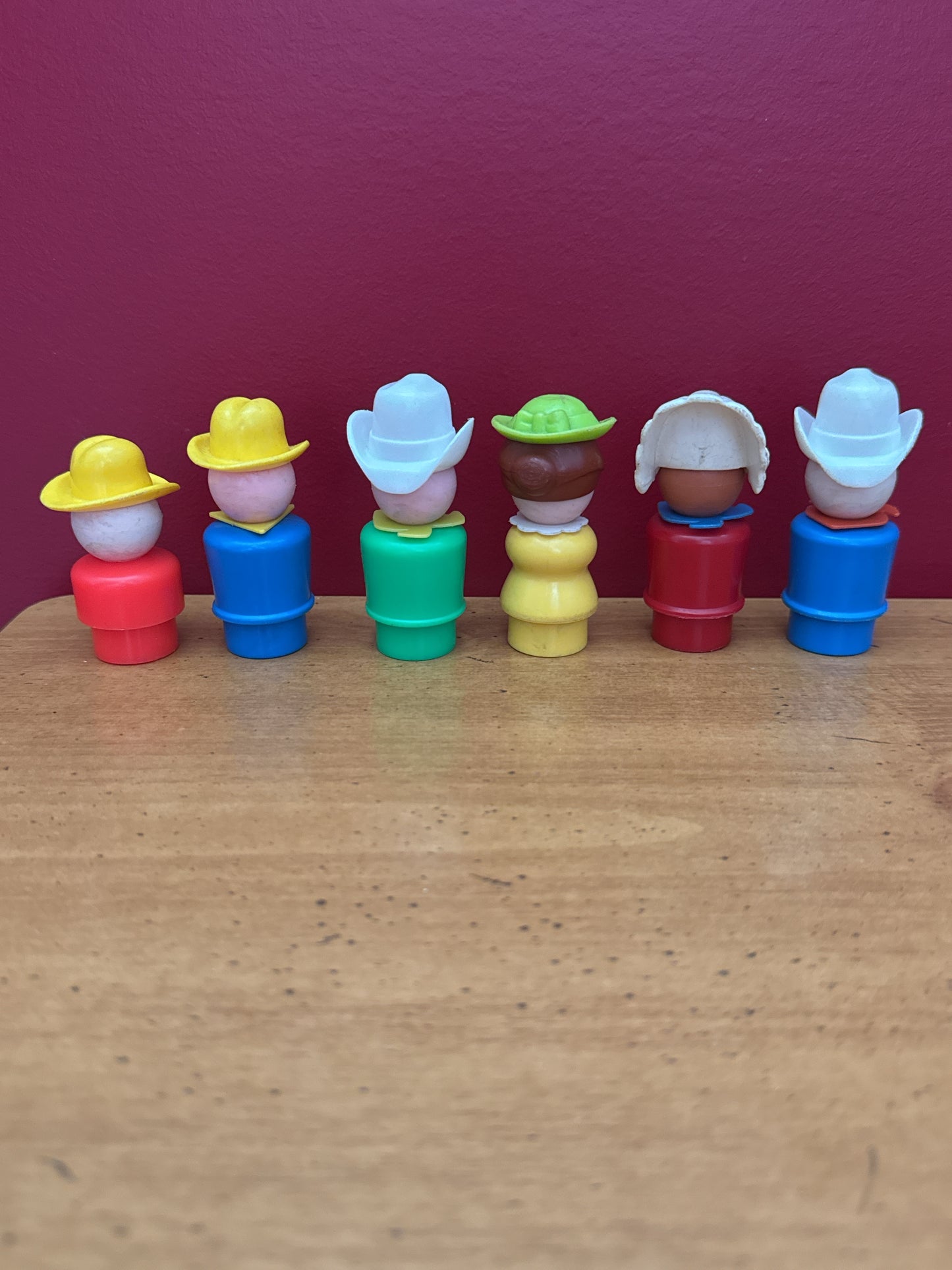 Vintage Fisher Price Little People Indian Chief, Cowboys and Cowgirl 6 Piece Set