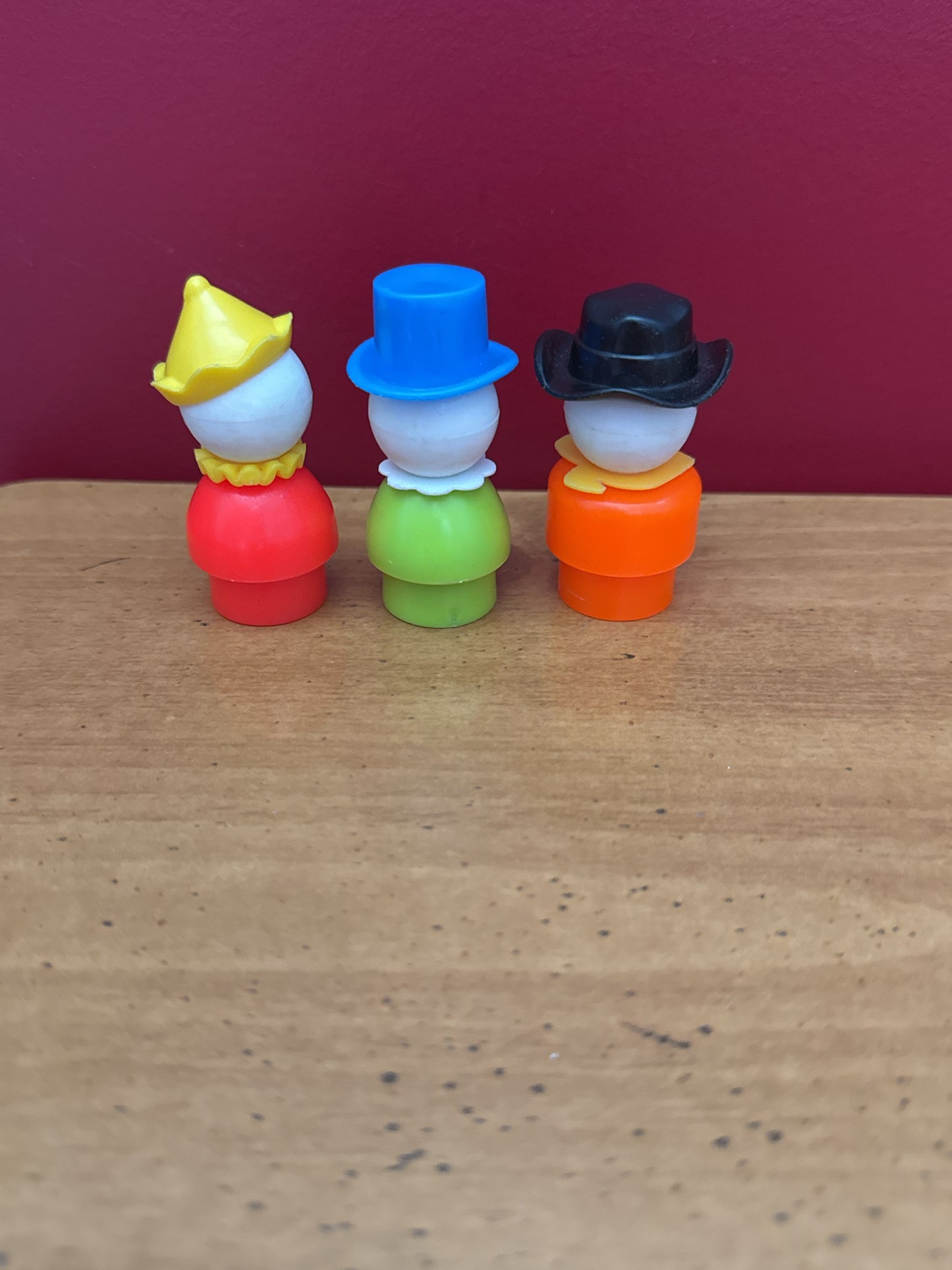 Vintage 1970s Fisher Price Little People Clown Series Circus Clown Set of 3 Figures
