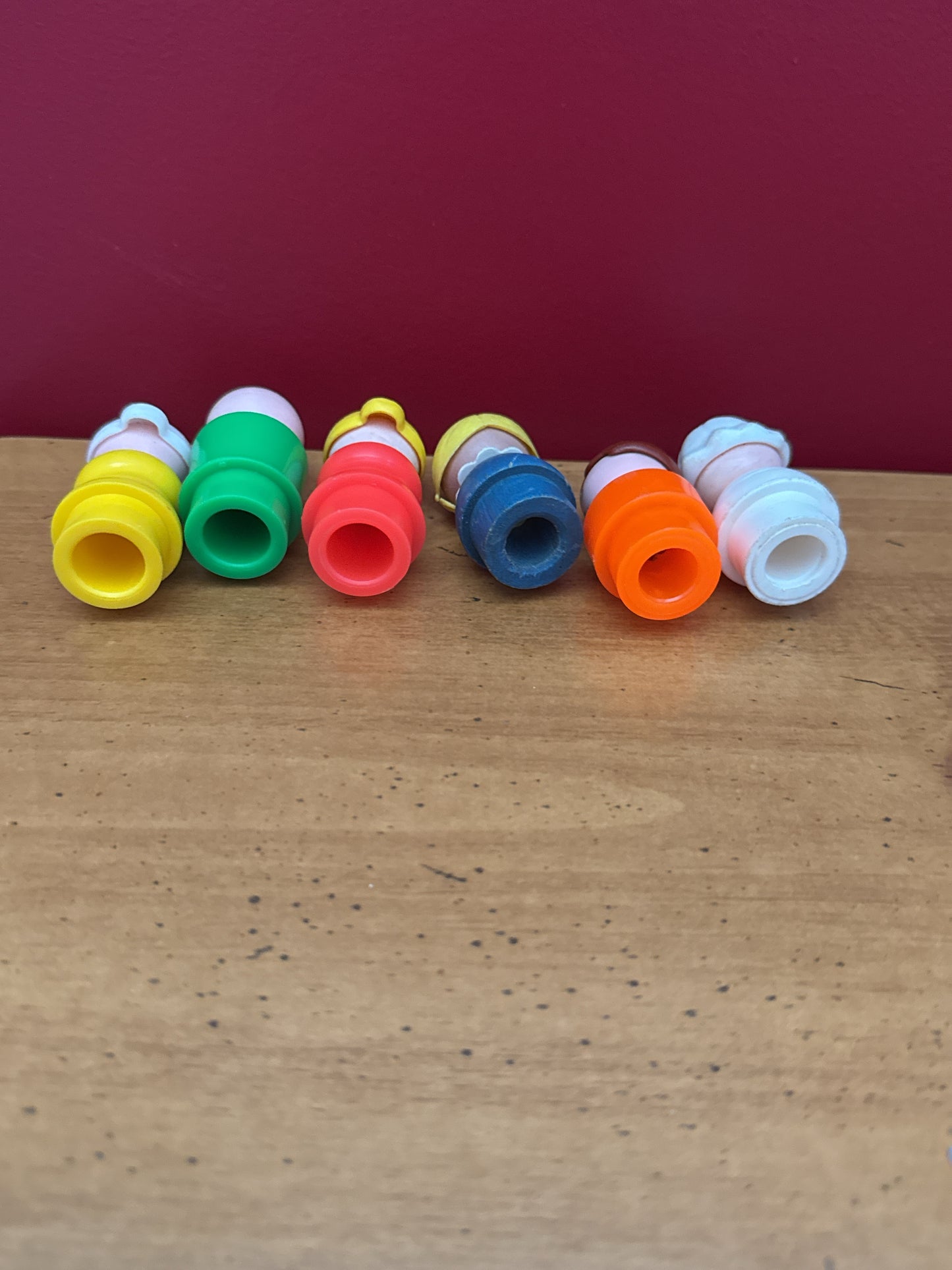 Vintage 1970s Fisher Price Little People Family Set of 6 Figures Including Baby