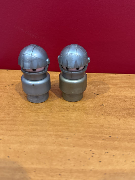 Rare Fisher Price Little People Knights Set of 2 Figures 1974 Family Castle