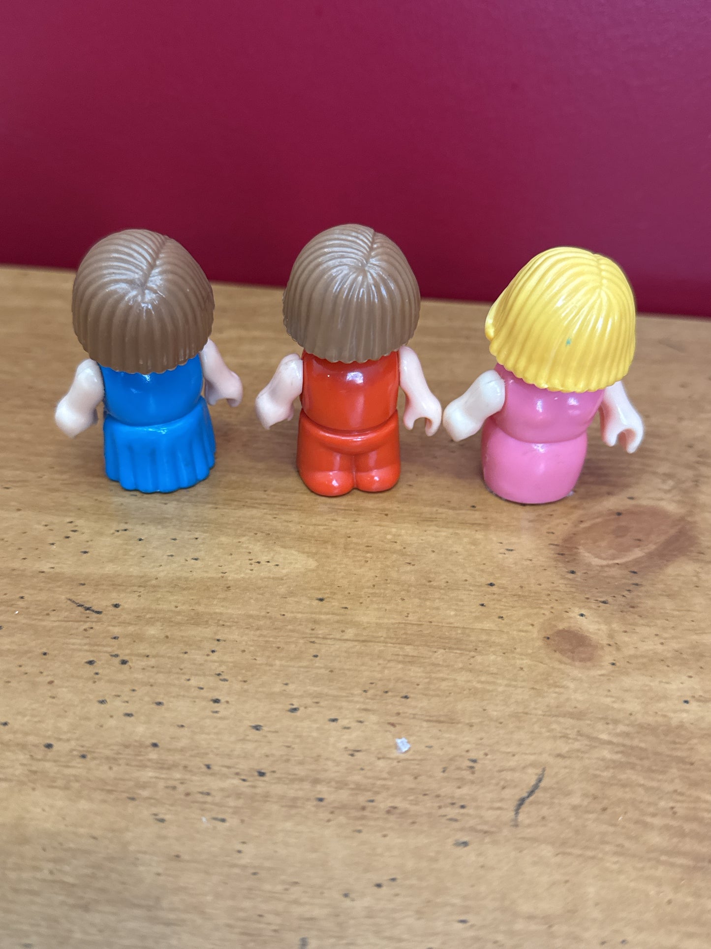 Vintage 1980s Playskool Li'l Playmates Line Little People Set of 3 Figures