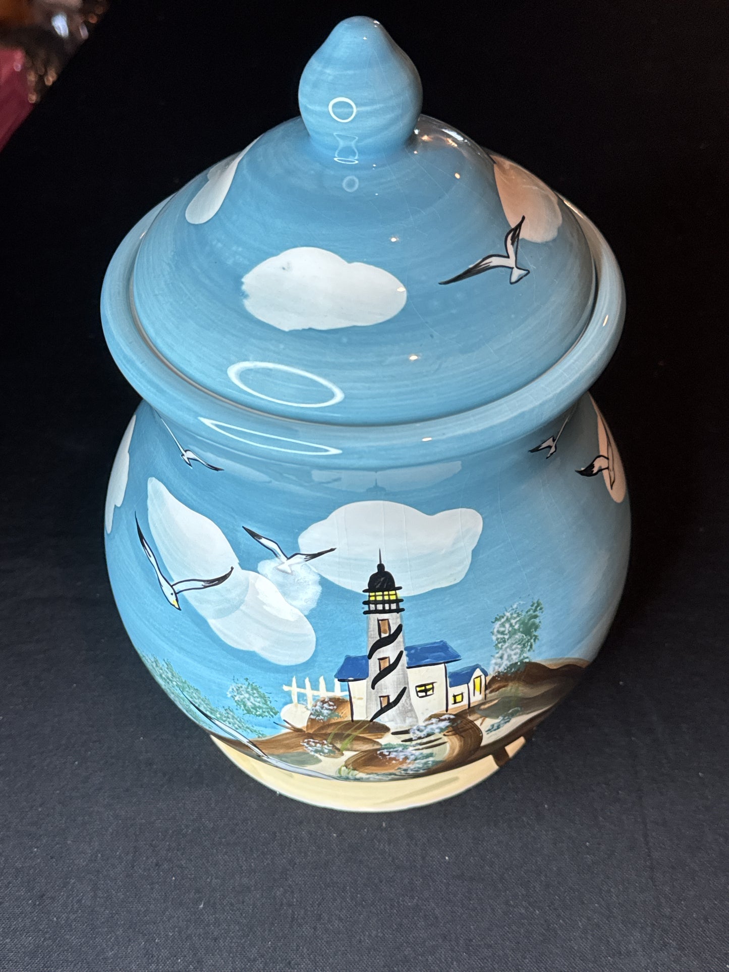 Kitchen Creations Heartfelt Kitchen Canister Lighthouse Nautical 1999 Vintage