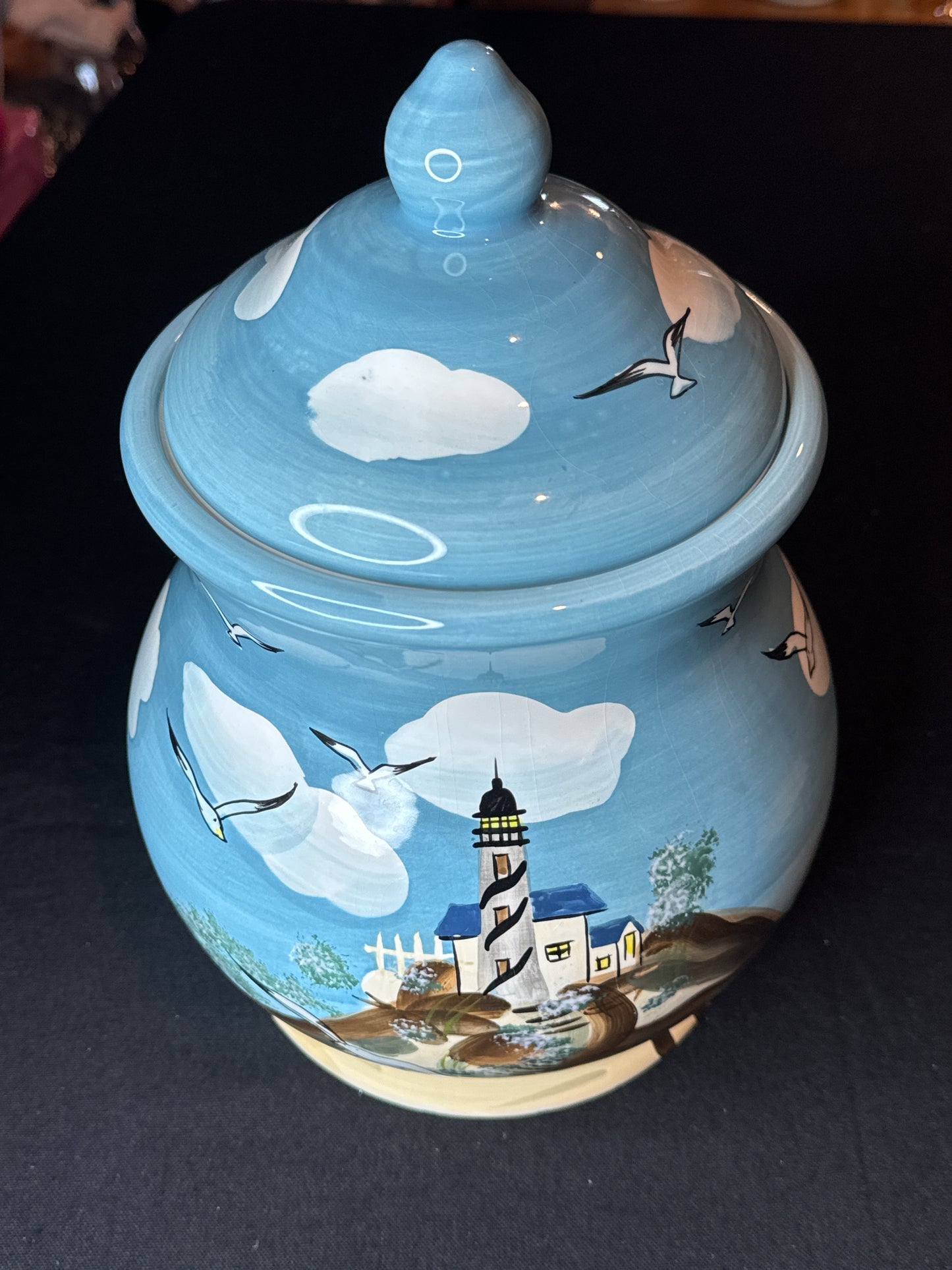 Kitchen Creations Heartfelt Kitchen Canister Lighthouse Nautical 1999 Vintage