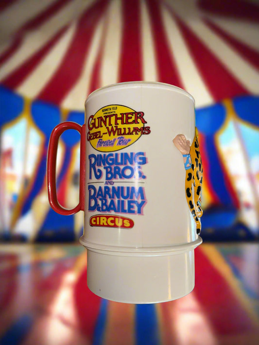 1989 Vintage Ringling Bros Farewell Tour Plastic 3D Mug (Gunther Gebel-Williams) 5.25" Tall