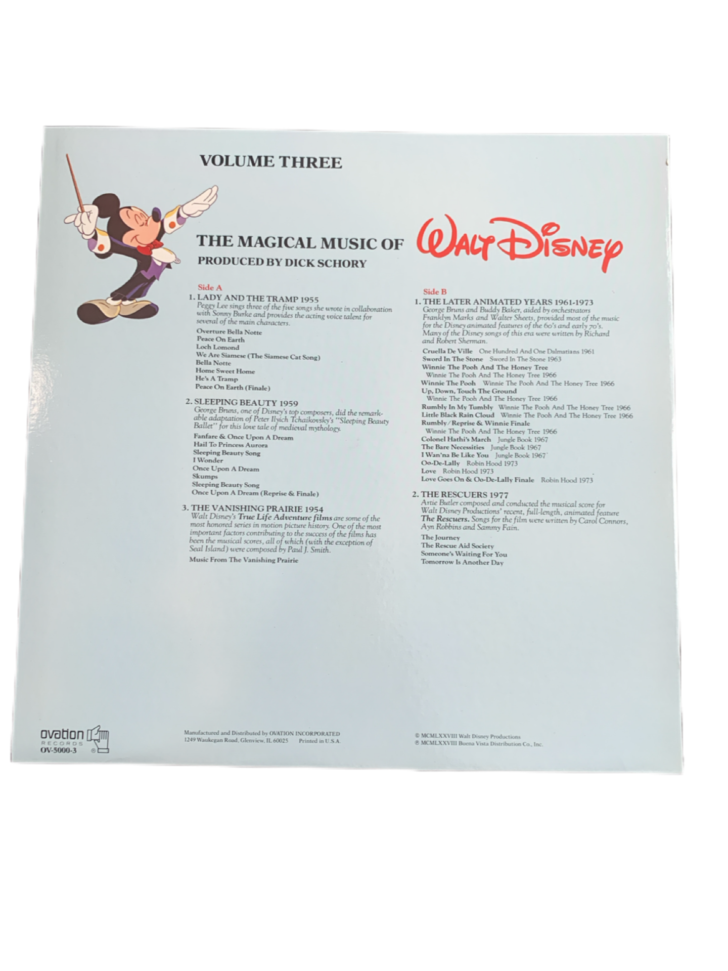 Disney, The Magical Music of Walt Disney 50 Years Soundtrack Record 4 LPs