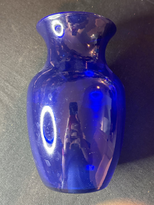 Cobalt Blue Glass Vase 8" Tall Excellent condition, No chips or cracks.