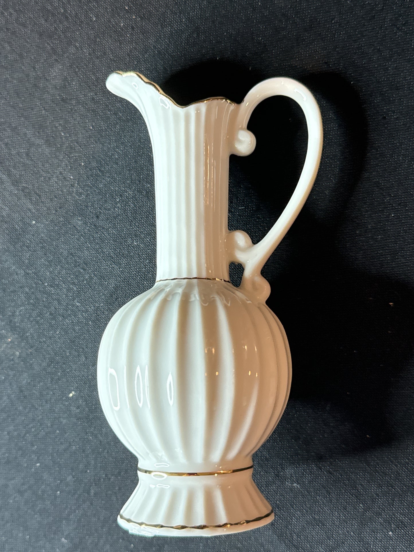 Small 6.25" Tall Vase White Porcelain with Gold Trim Made in Japan