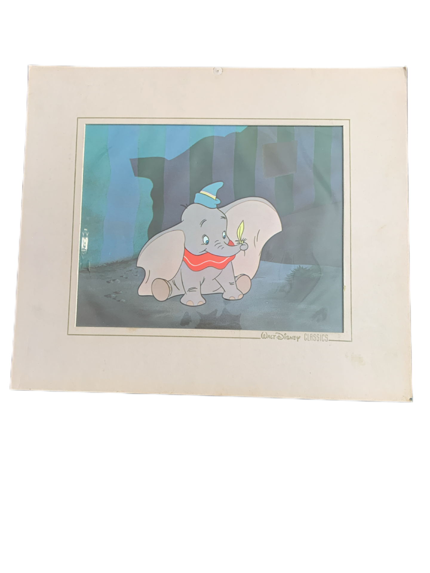 Vintage Walt Disney Classics Dumbo Lithograph Cel Art Print Disneyland 1960s