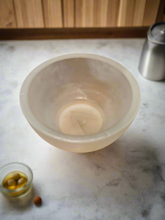 Small Frosted Selenite Bowl 4.25" Wide x 2.25" Tall