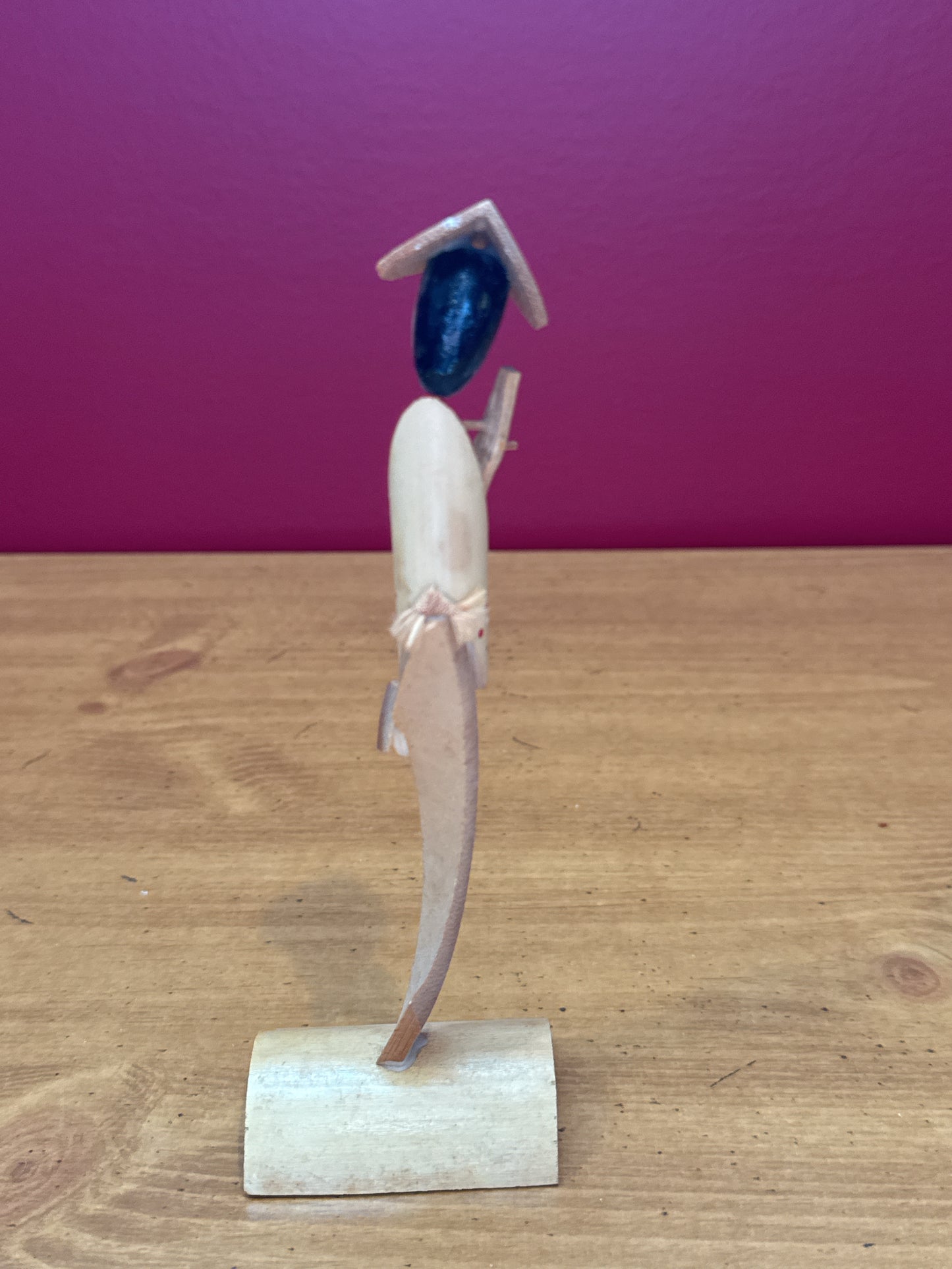 Vintage Bamboo Geisha Girl Figurine Souvenir 7" Tall
