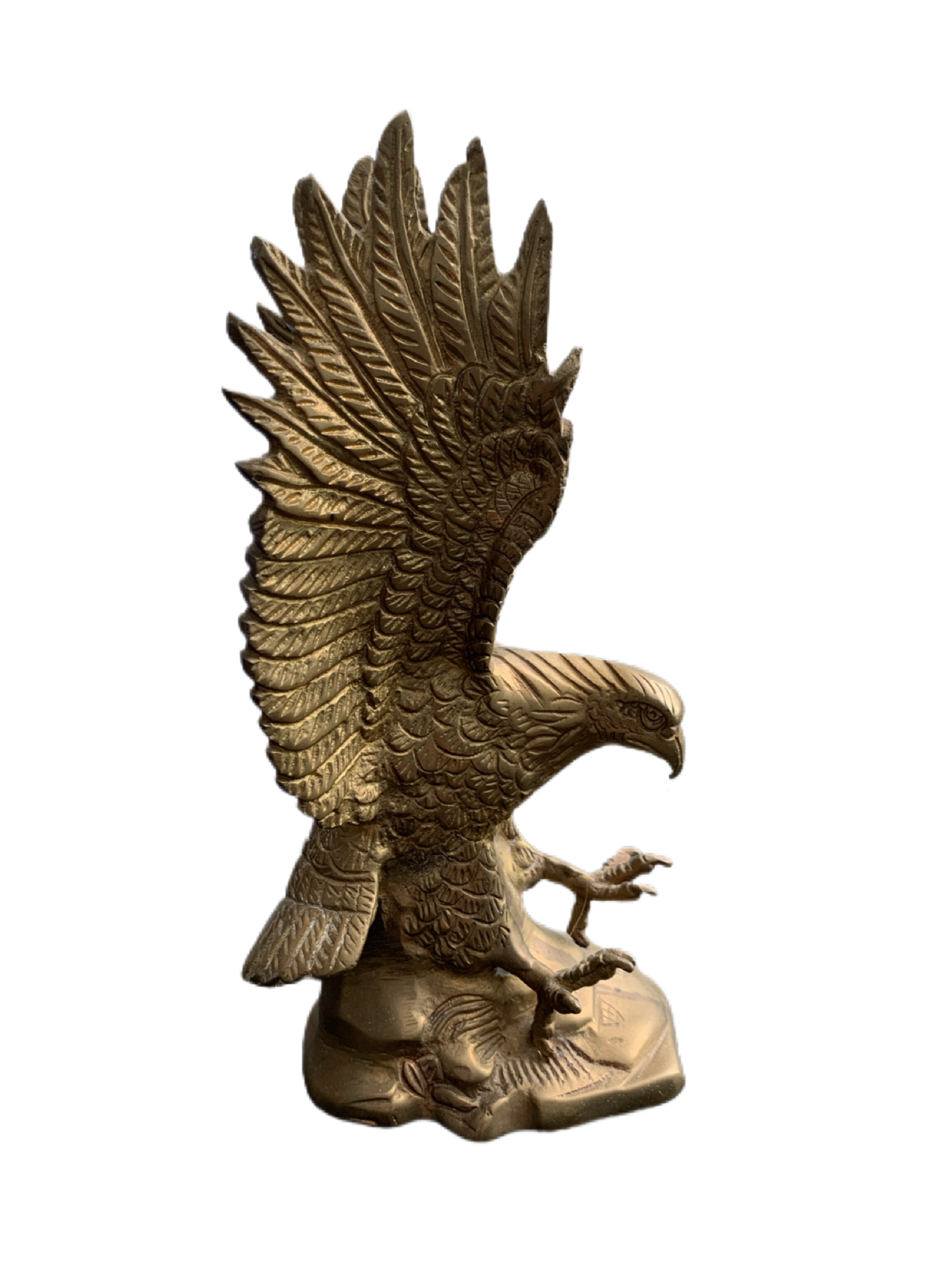 Brass Eagle Vintage Flying Statue Figurine 9" Tall