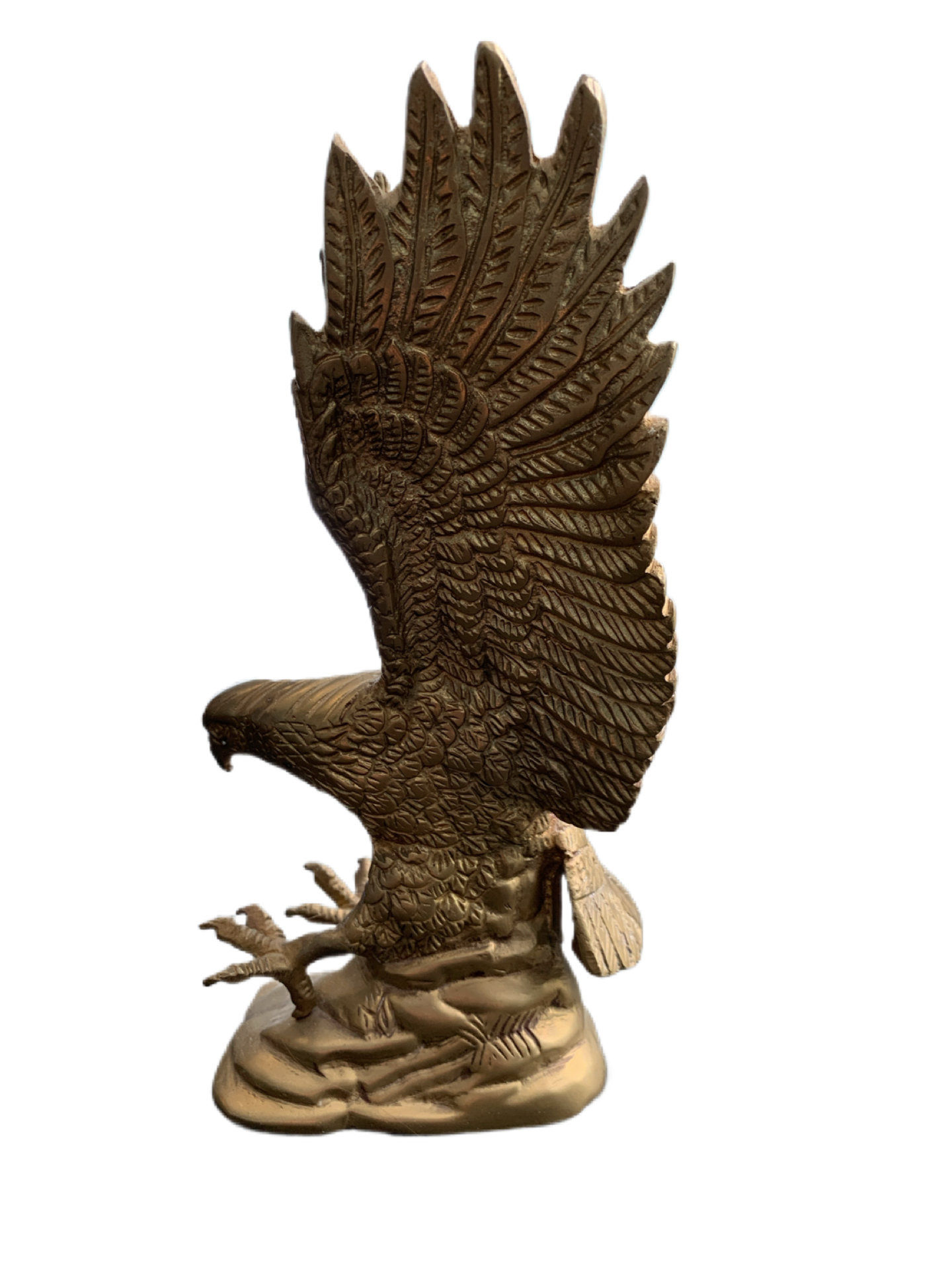 Brass Eagle Vintage Flying Statue Figurine 9" Tall