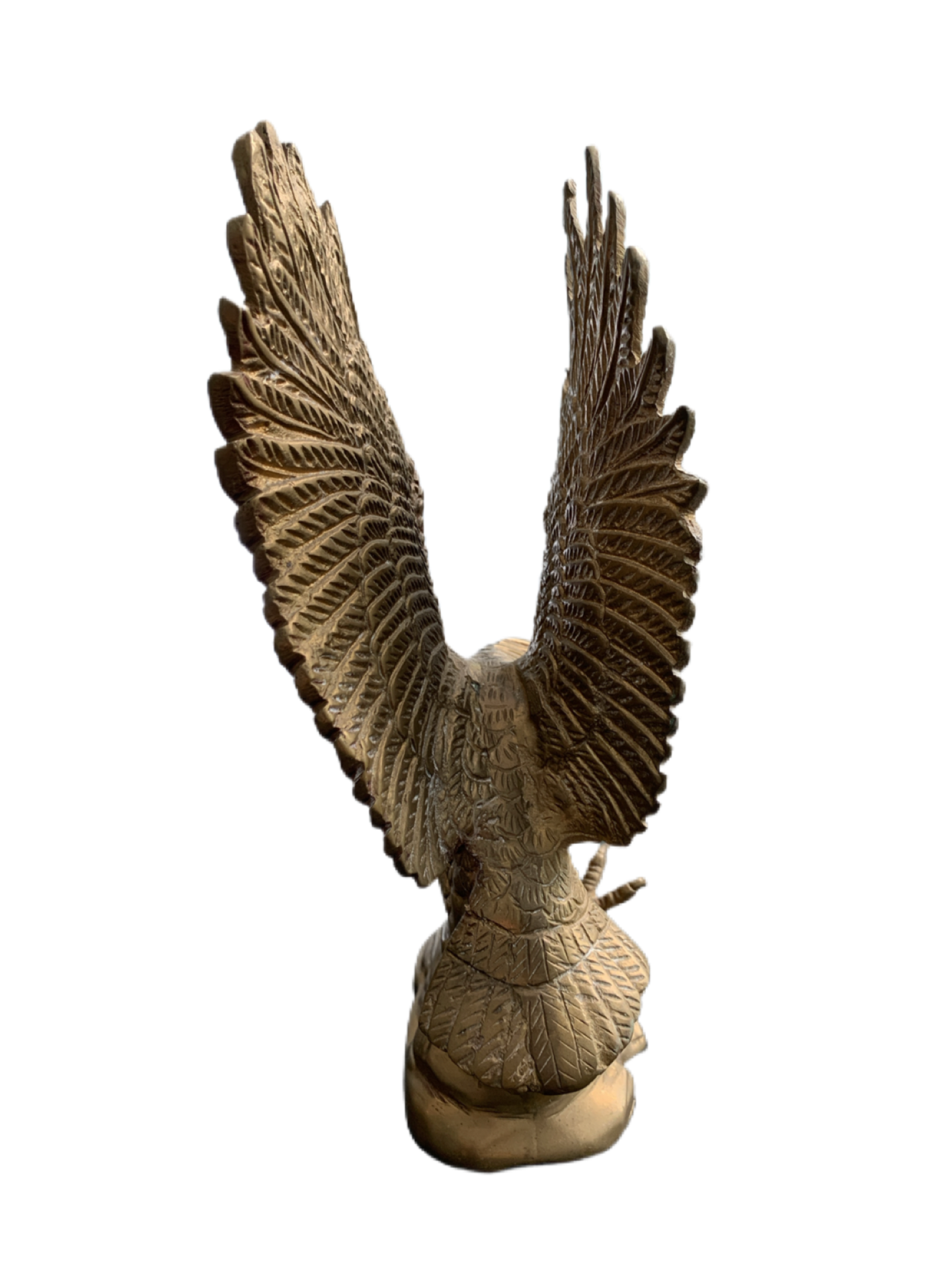 Brass Eagle Vintage Flying Statue Figurine 9" Tall