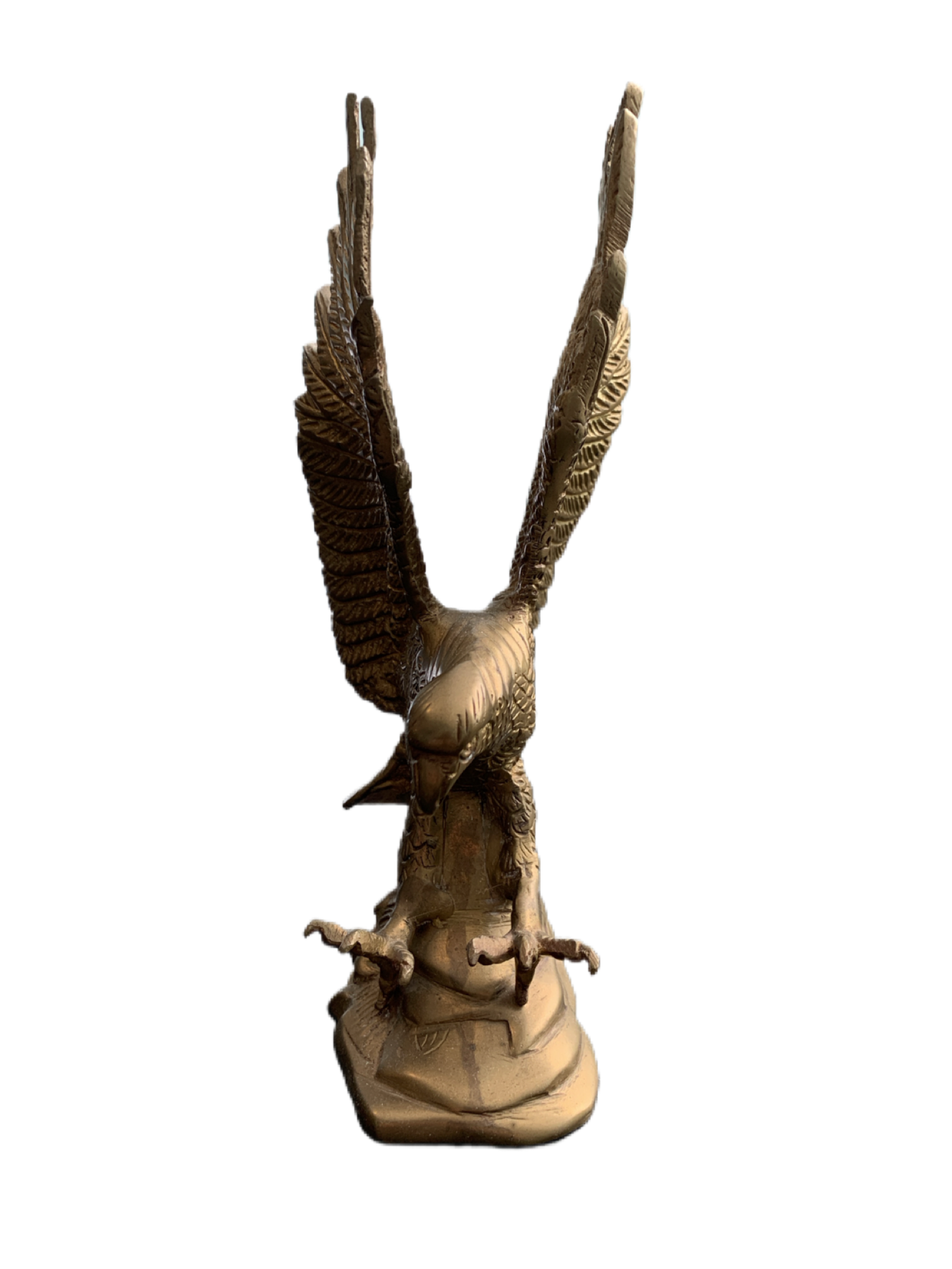 Brass Eagle Vintage Flying Statue Figurine 9" Tall