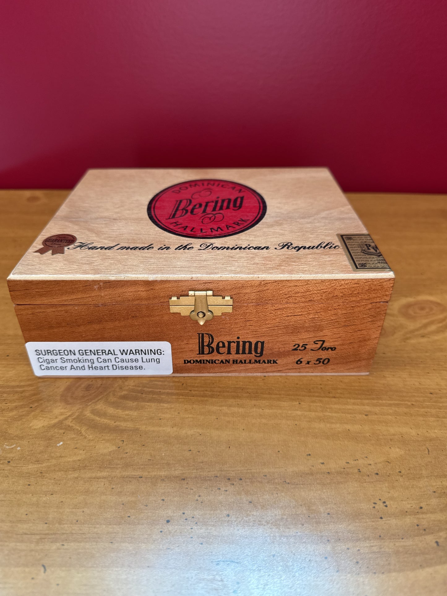Dominican Republic Hallmark Bering Empty Cigar Box Wood Presidente