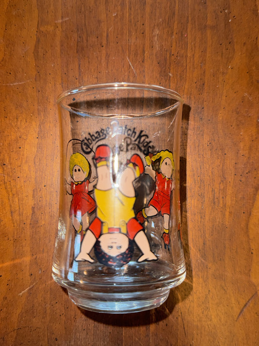 Vintage Cabbage Patch Kids Small Juice Glass 3 5/8" Tall