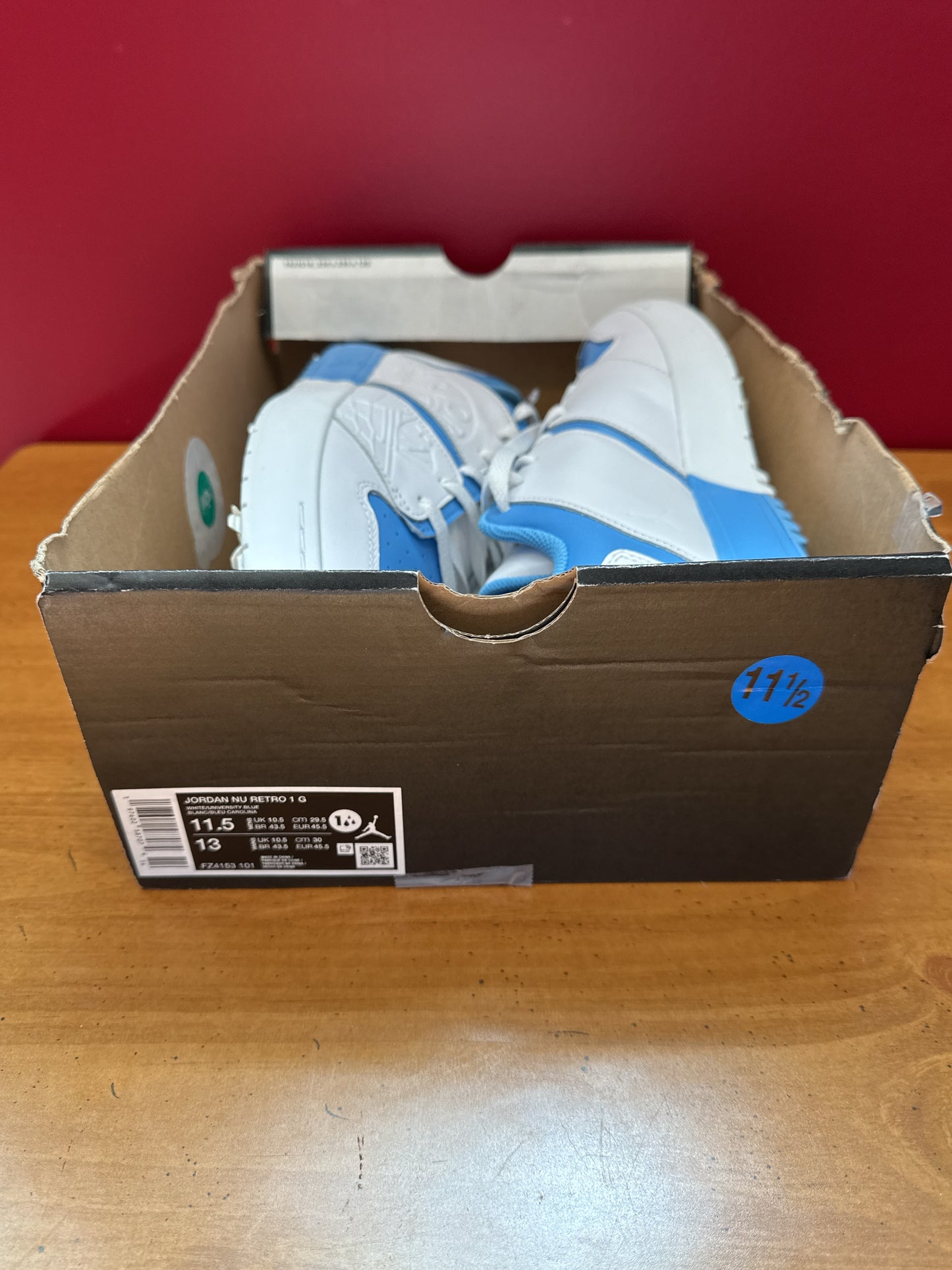 Rare UNC Nike Jordan Golf NU Retro 1 Low G Carolina/University Blue 11.5 Mens Golf Shoes New in Box