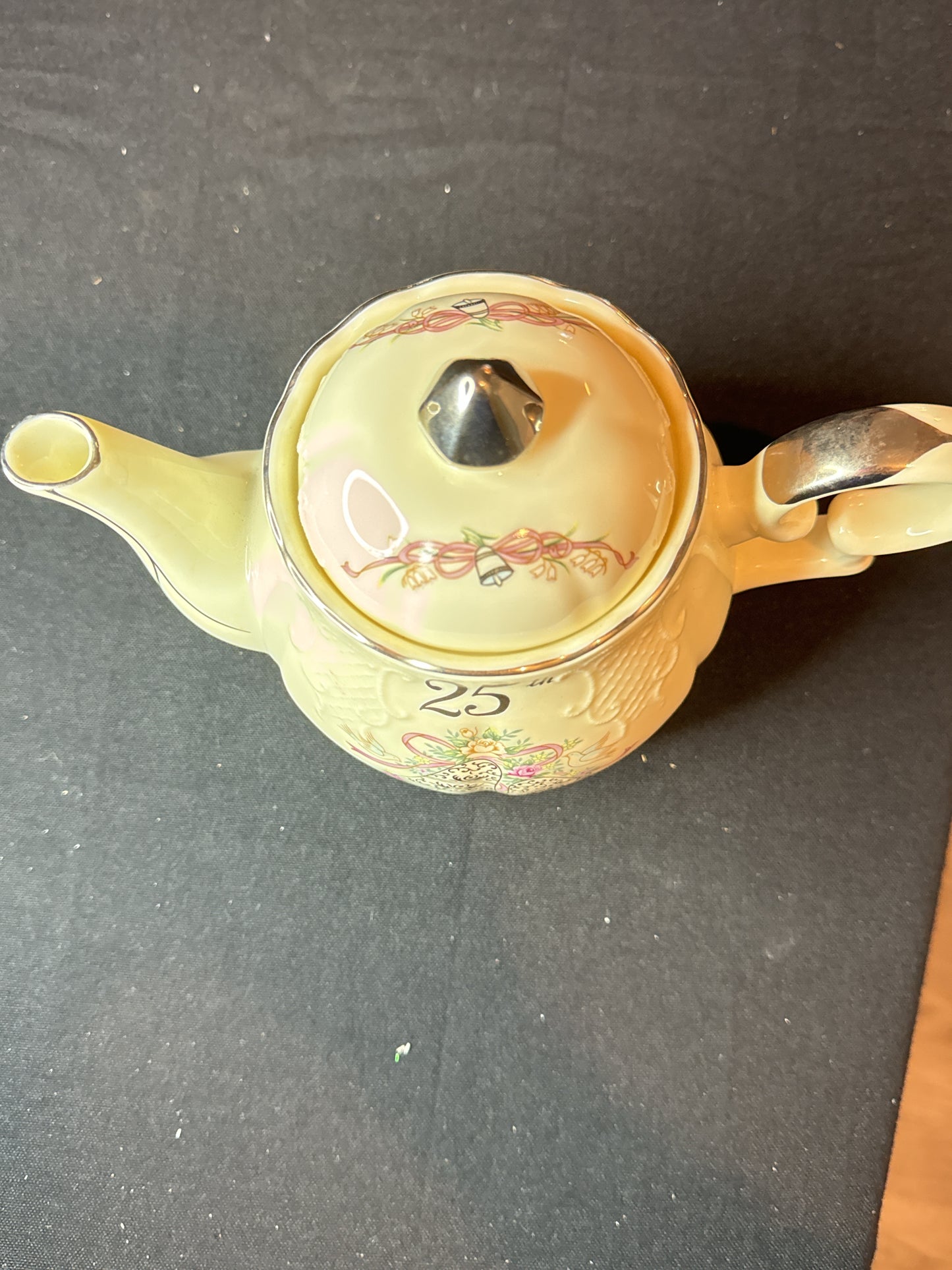 Lefton China 25th Anniversary Tea Pot 7" Tall and 9" Wide