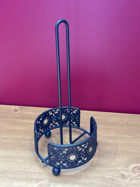 Black Metal Freestanding Paper Towel Holder