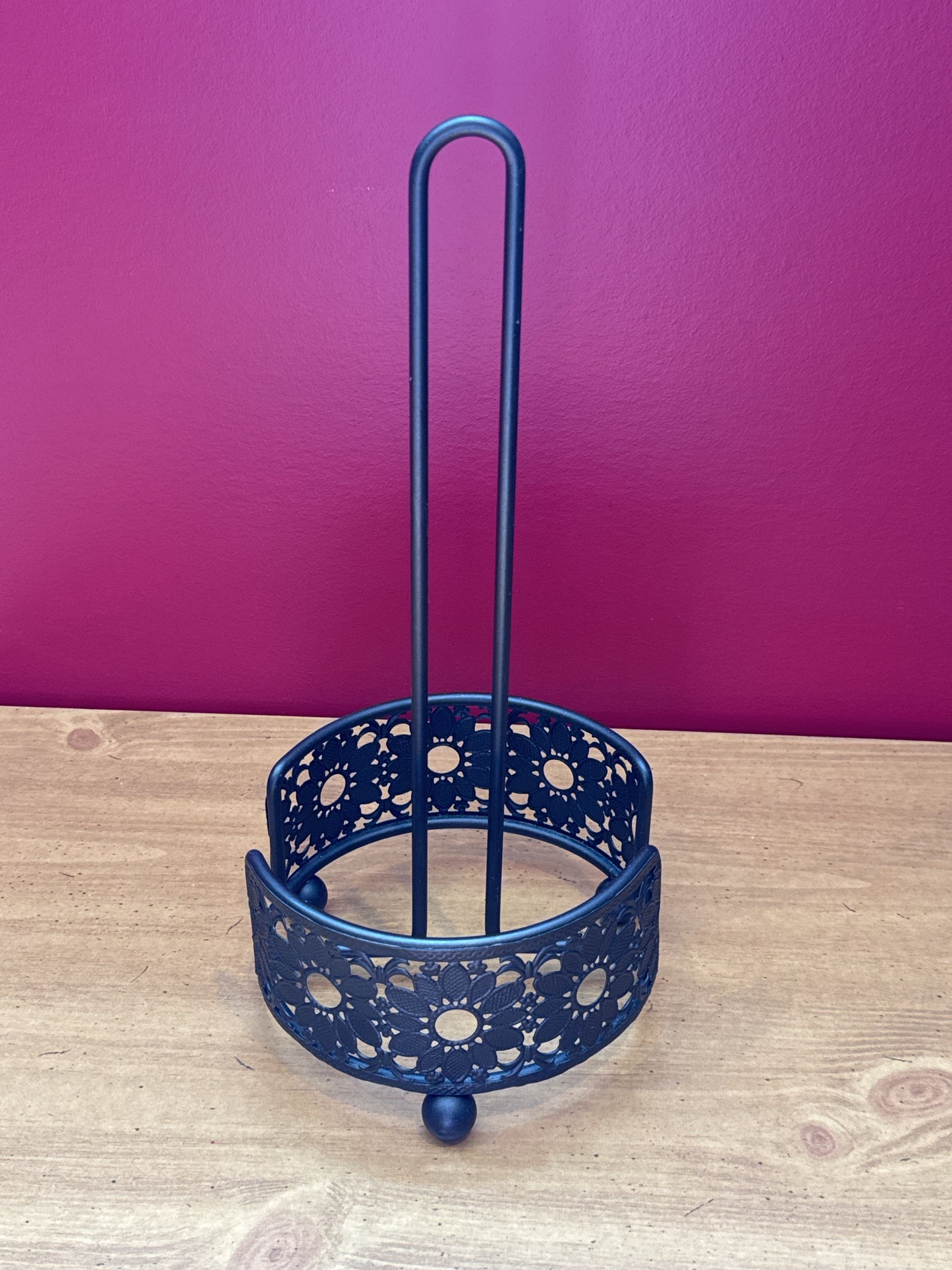 Black Metal Freestanding Paper Towel Holder