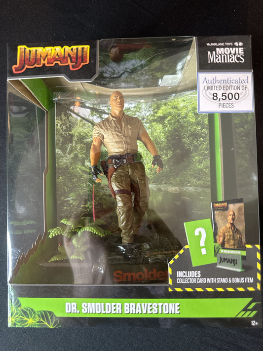McFarlane Movie Maniacs LE WB Celebrating 100 Jumanji Dr. Smolder Bravesone 6" NIB