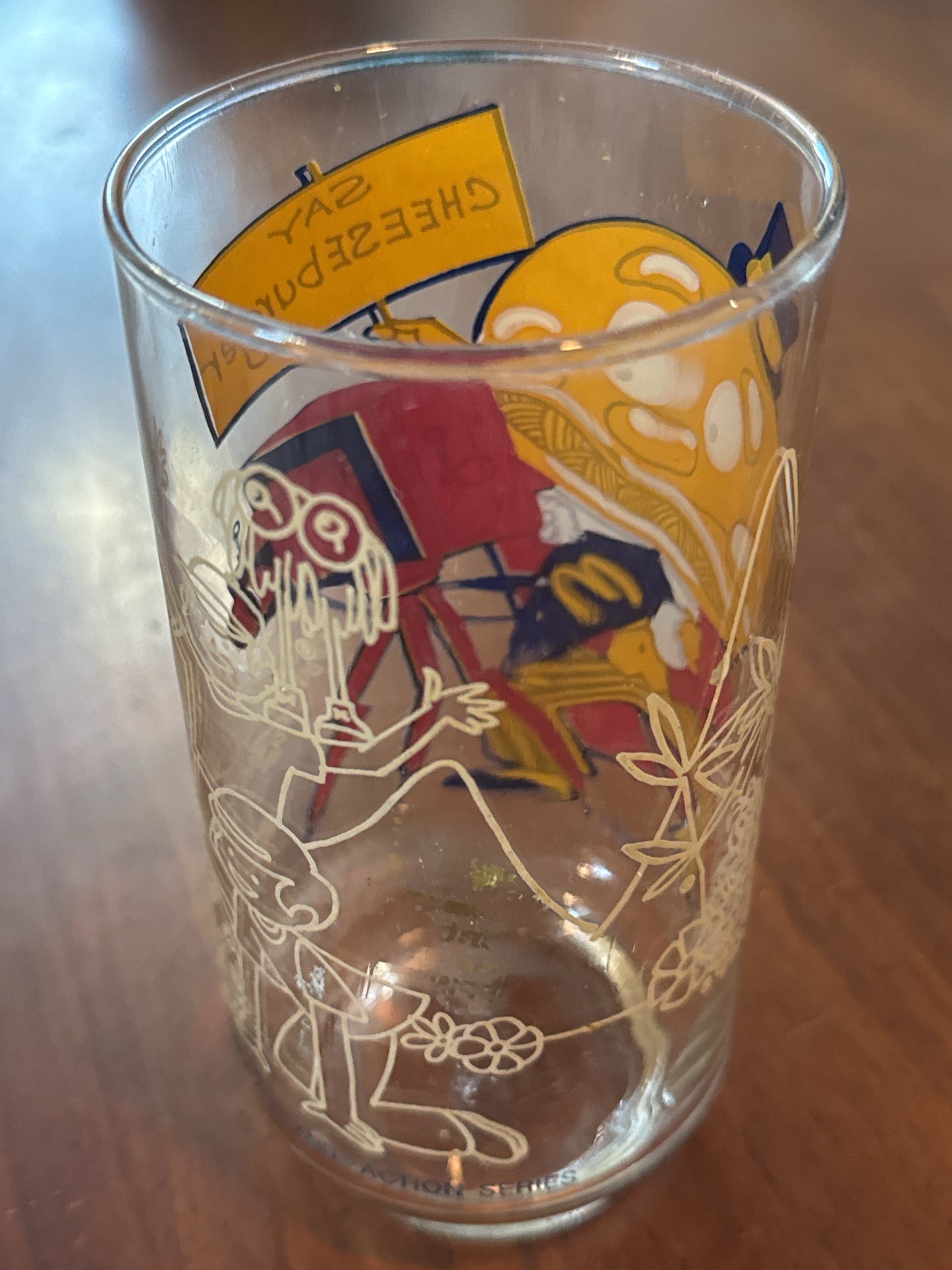 McDonalds 1977 McDonaldland Action Series Drinking Glass Mayor McCheese 5.5" Tall