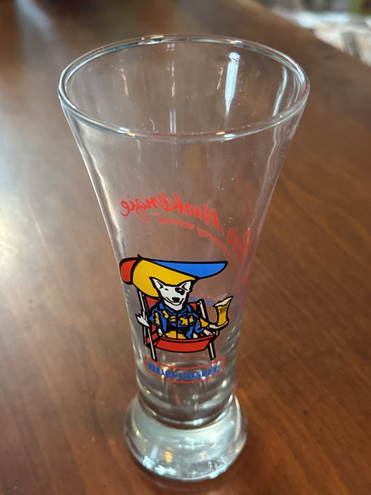 Vintage Bud Light Spuds MacKenzie The Original Party Animal Tall Beer Glass 7.5" Tall