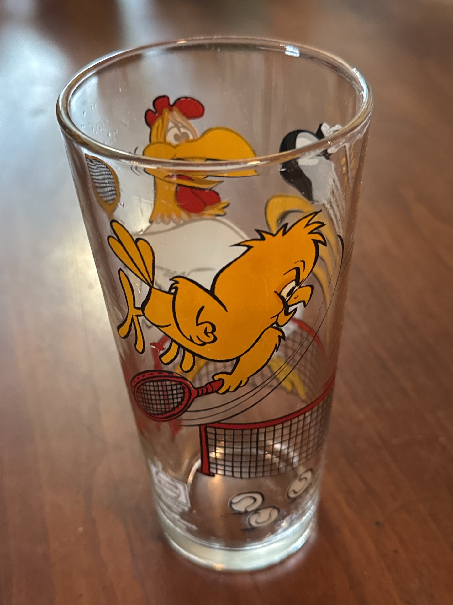 1976 Pepsi Warner Bros Looney Tunes Foghorn Leghorn/Henry Hawk Drinking Glass 6.5" Tall