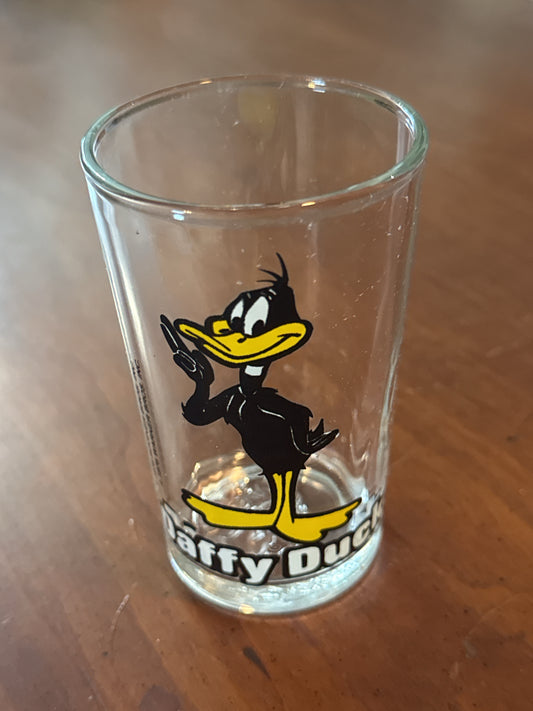 Vintage 8oz Daffy Duck 1976 Warner Bros Inc. Jelly Drinking Glass 4.25" Tall