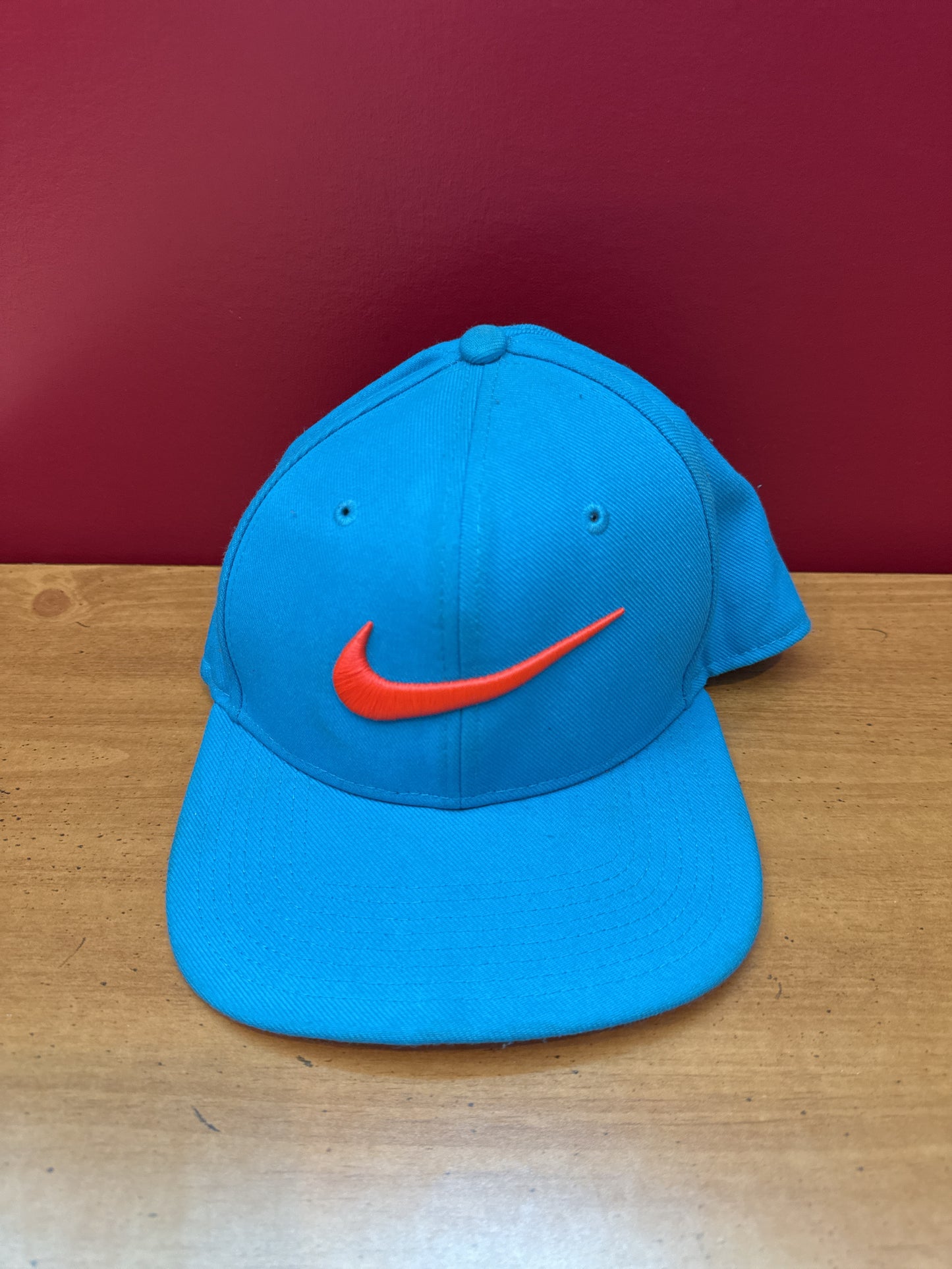 Nike Blue Cap Sport Hat Pink Swoosh Light Blue Adult Size Snapback