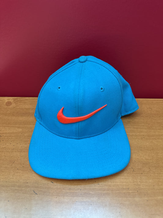 Nike Blue Cap Sport Hat Pink Swoosh Light Blue Adult Size Snapback