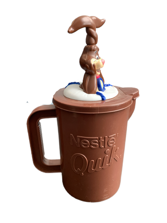 Nestle Quik Nesquik Bunny Brown Plastic Chocolate Milk Mixer Pitcher Vintage