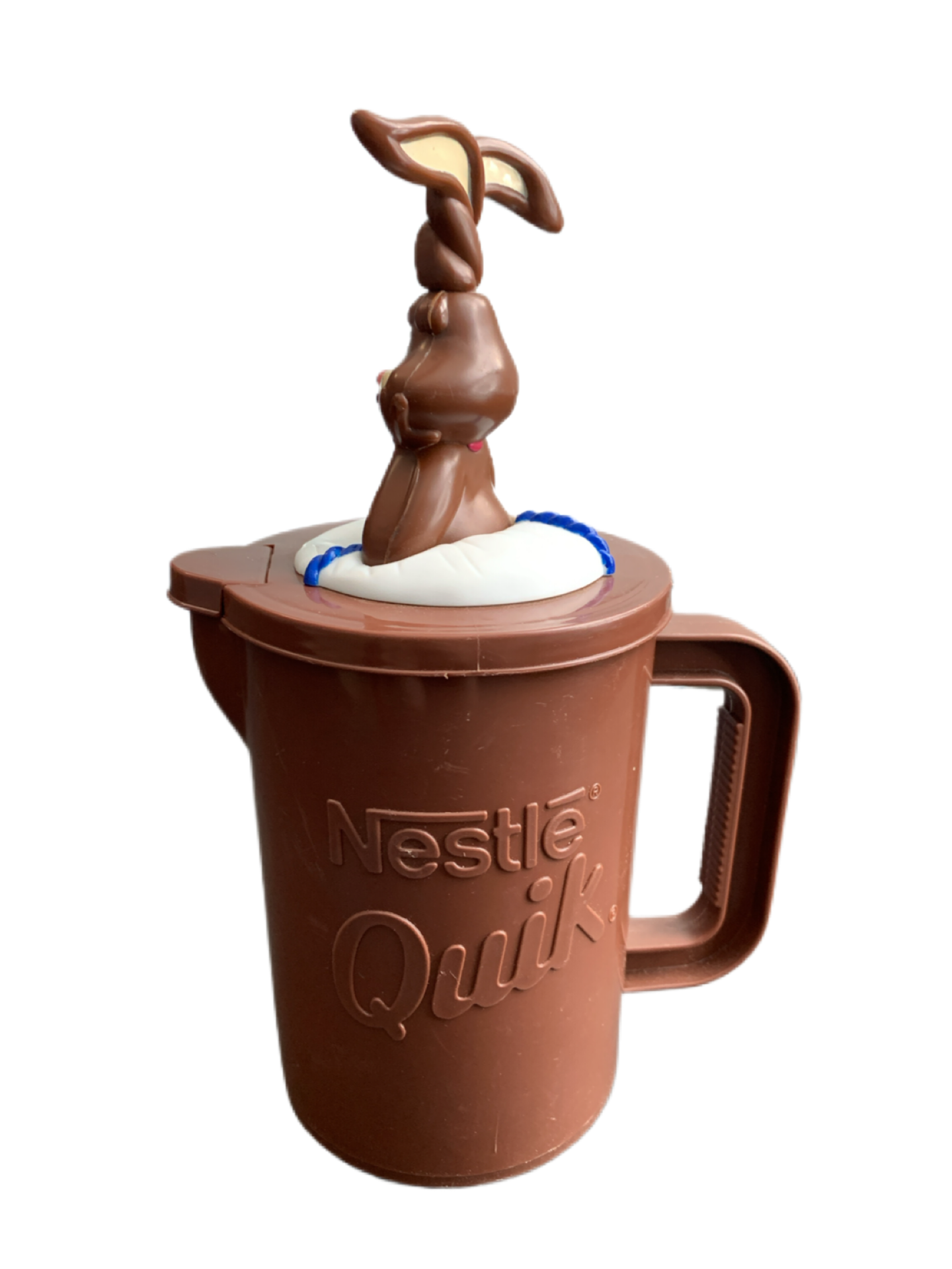 Nestle Quik Nesquik Bunny Brown Plastic Chocolate Milk Mixer Pitcher Vintage