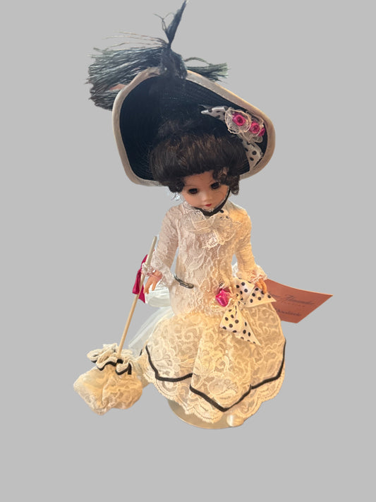 Miss Eliza Dolittle Doll 10" Tall By the Madame Alexander Doll Company With Metal Stand