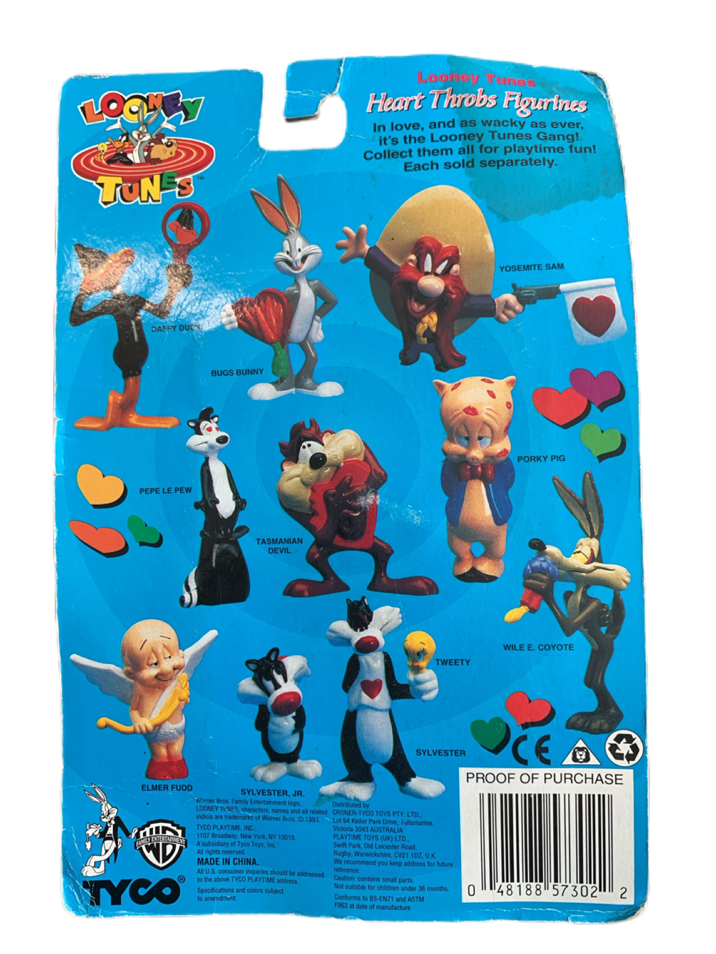 Looney Tunes Tasmanian Devil Heart Throbs Taz Figurine in Package