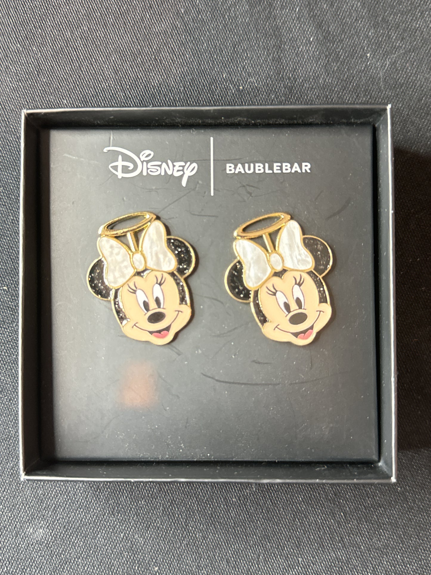 Disney Baublebar. Minnie Mouse Halo Angel Earrings New in Box