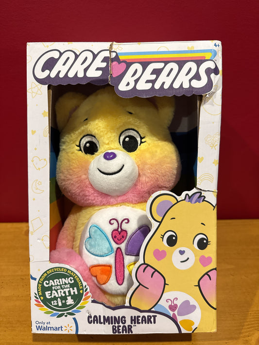 Care Bears Calming Heart Bear Plush Toy Butterfly Belly Yellow & Pink Birthday New in Box