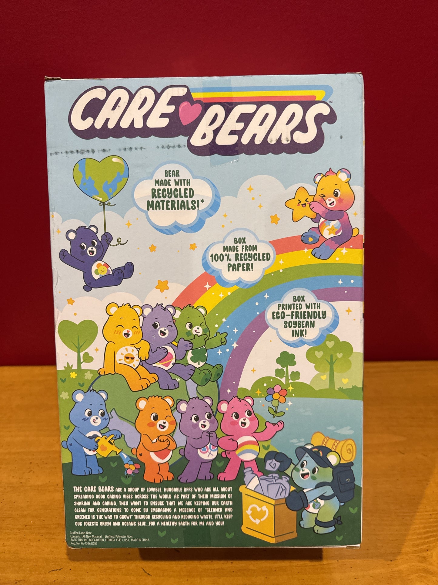 Care Bears Calming Heart Bear Plush Toy Butterfly Belly Yellow & Pink Birthday New in Box