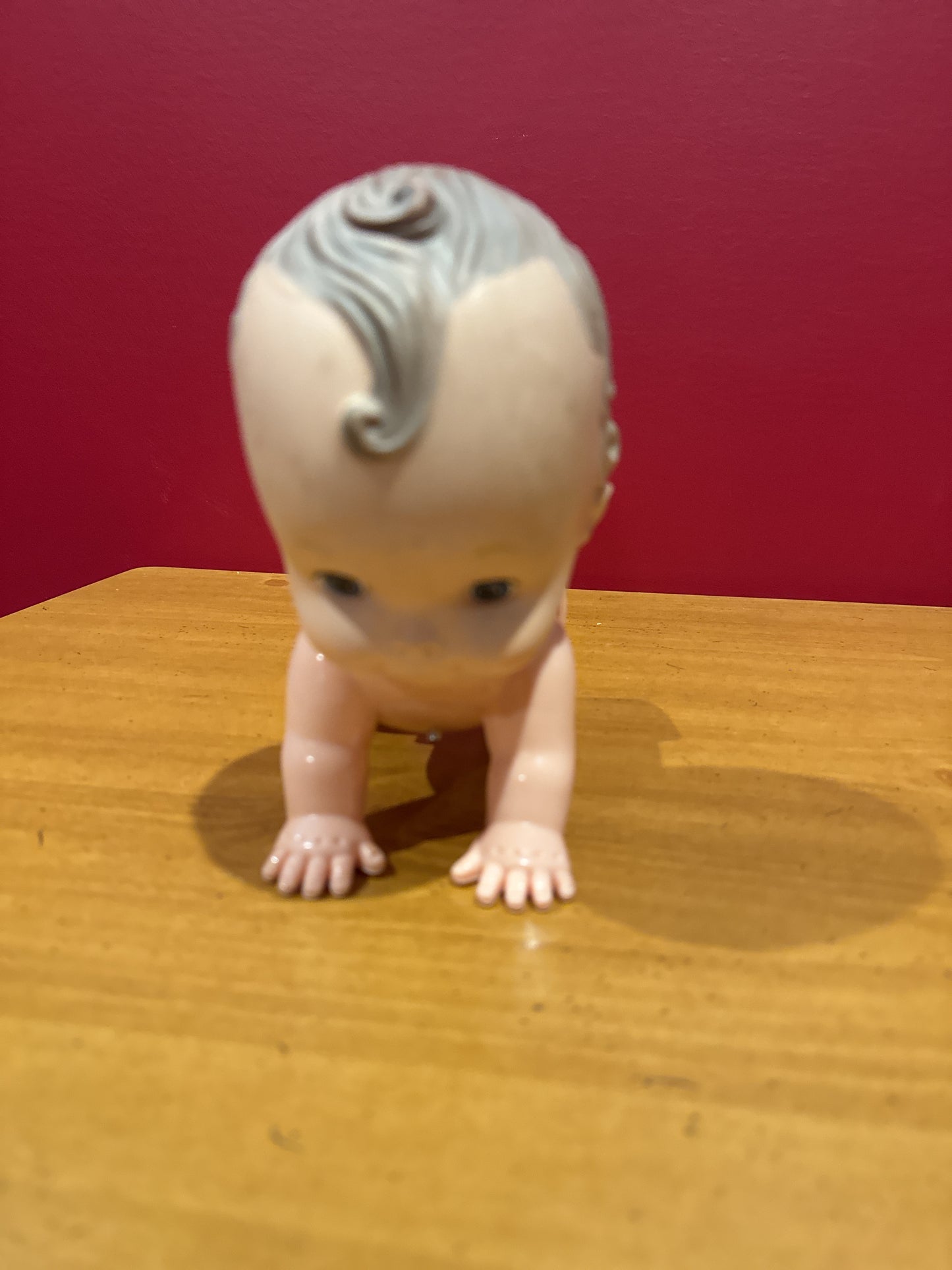 Vintage Playmates Baby Crawl Away Crawling Doll Toy Hong Kong Collectible Works Crawls