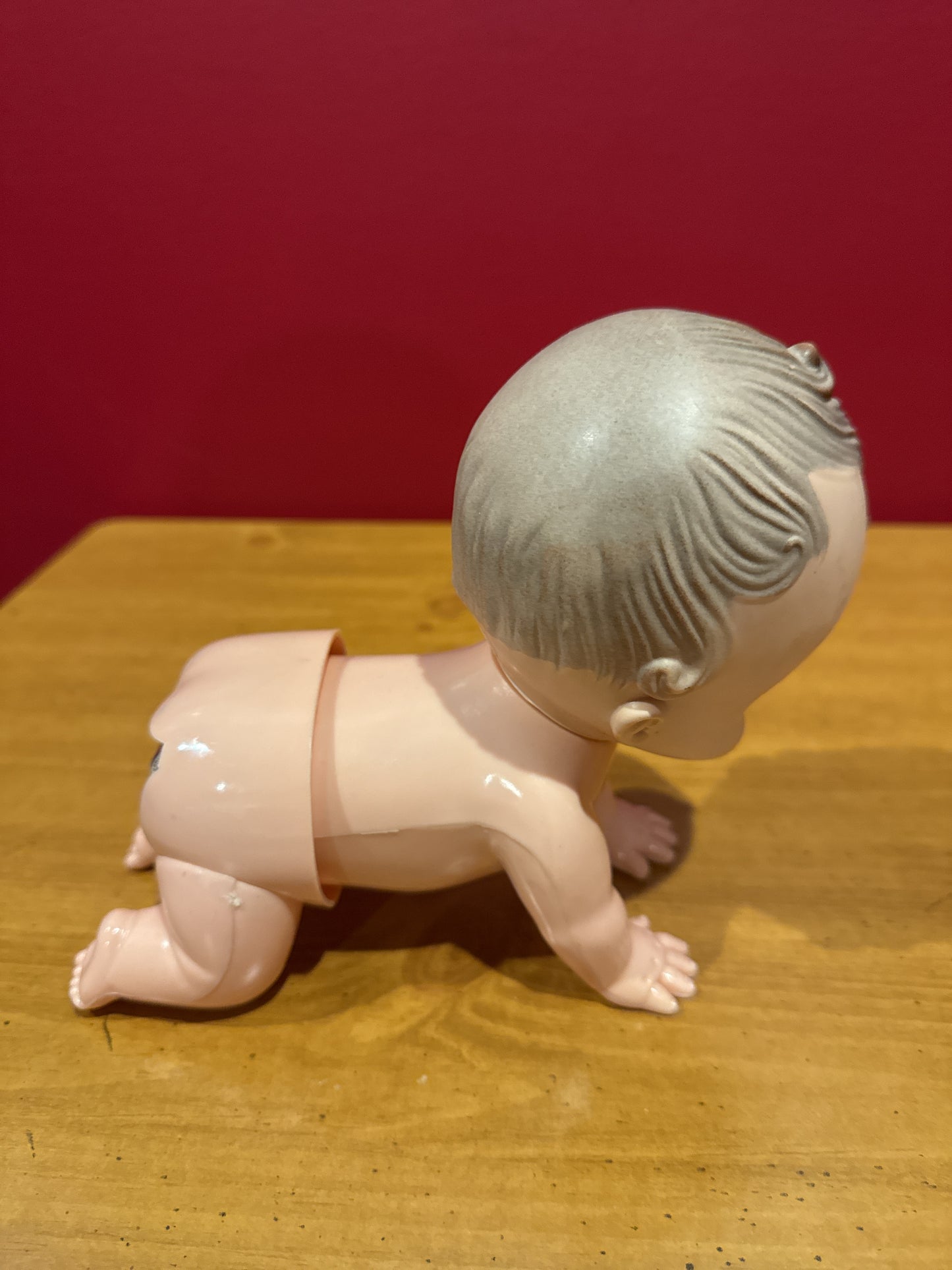 Vintage Playmates Baby Crawl Away Crawling Doll Toy Hong Kong Collectible Works Crawls