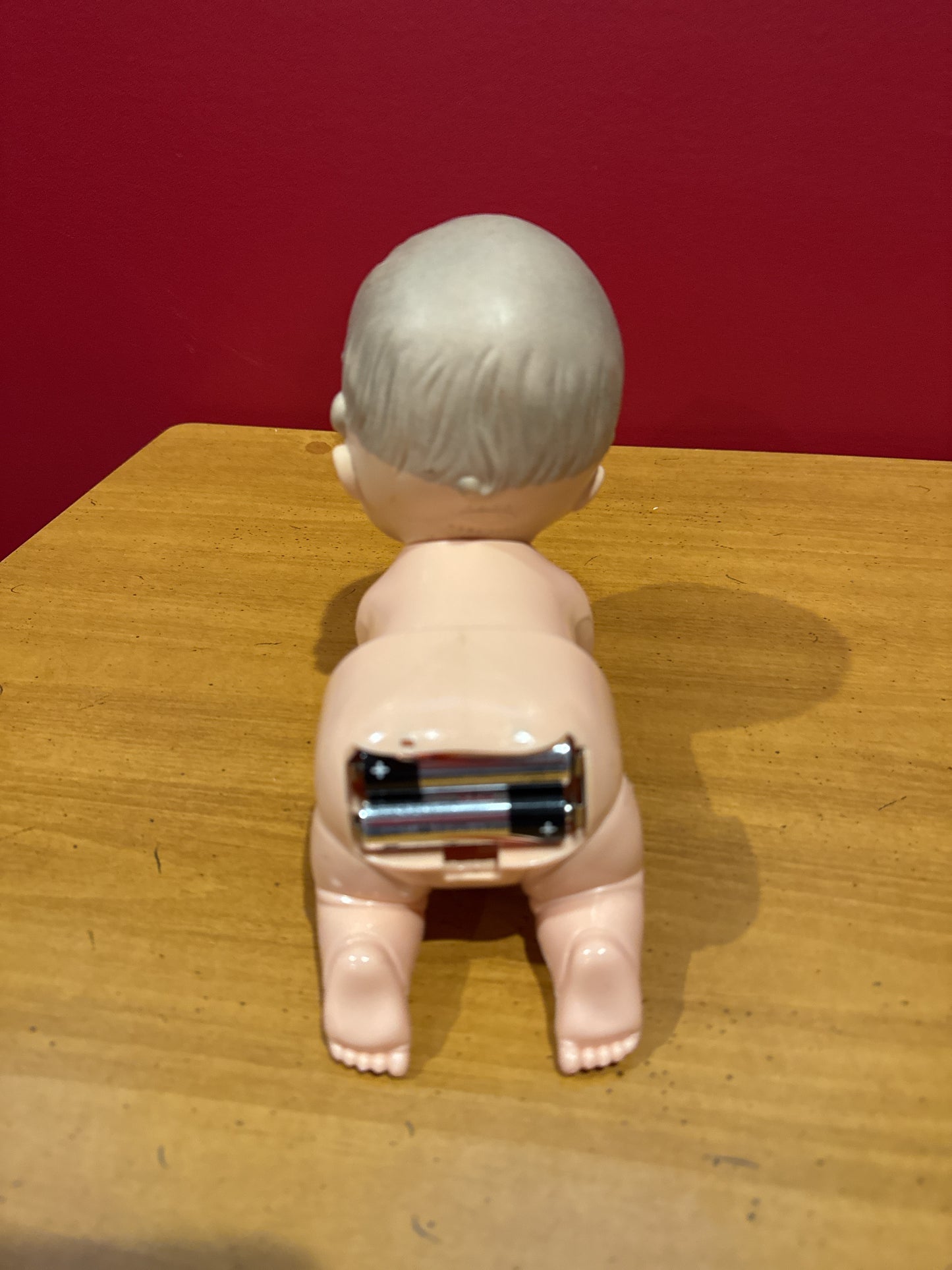 Vintage Playmates Baby Crawl Away Crawling Doll Toy Hong Kong Collectible Works Crawls