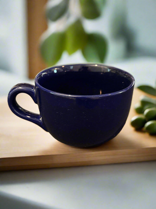 Lynns Stoneware Navy Blue Coffee Mug Cup 16oz Large