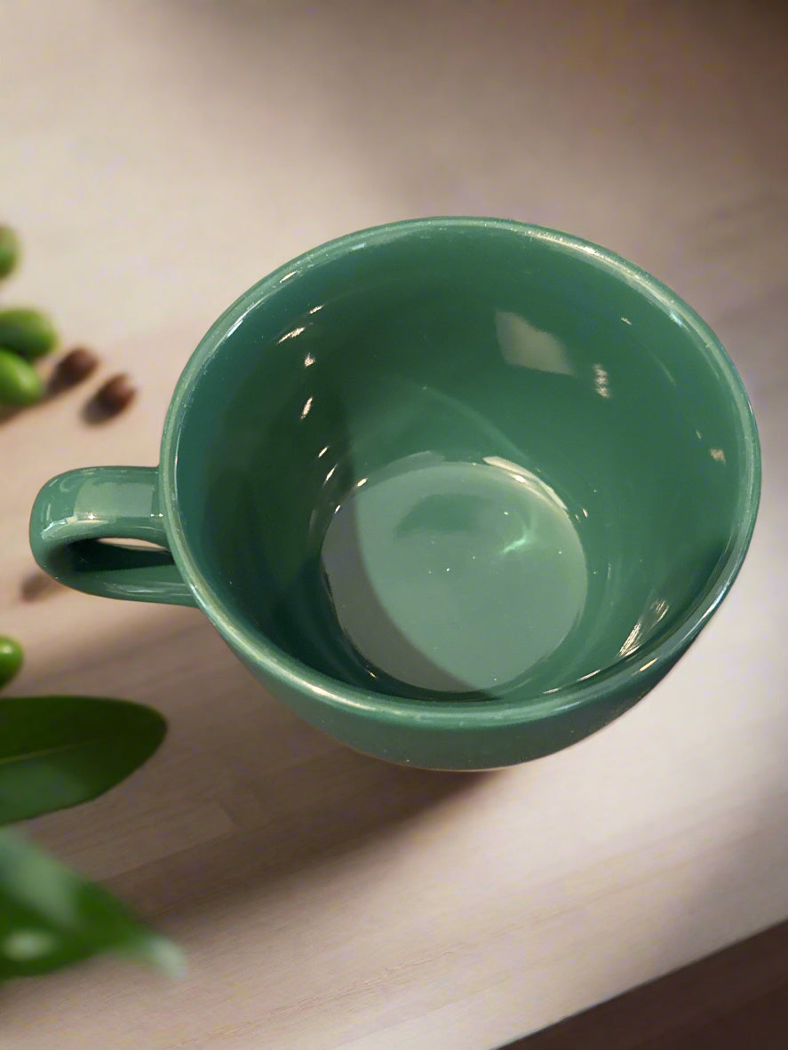 Lynns Stoneware Green Coffee Mug Cup 16oz Large